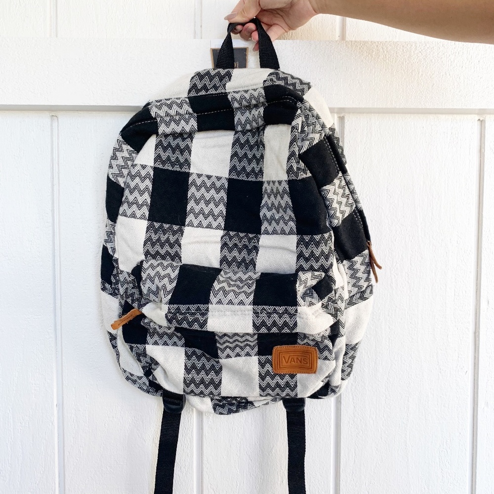 NWT Vans Black White Check Chevron Deana Backpack